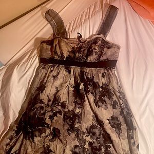 Dress with black flower design